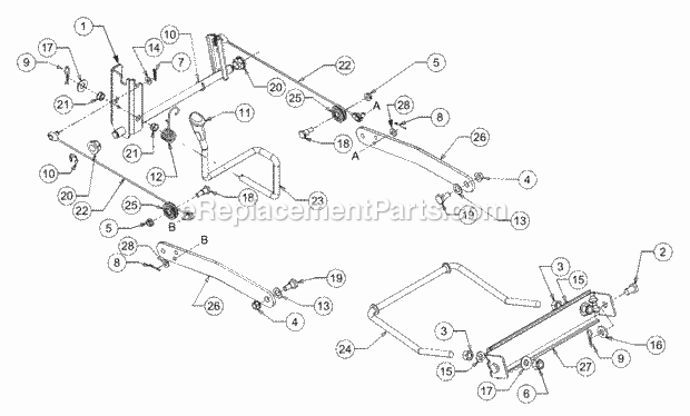 Lift Assembly Diagram and Parts List for 1525 13A-221F100 Cub Cadet Lawn Tractor